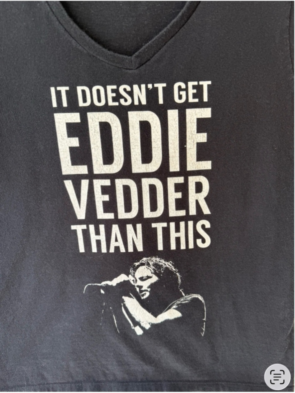 Eddie Vedder Graphic Band Tee Pearl Jam Inspired Hanes Black Tee Size M - Picture 4 of 7